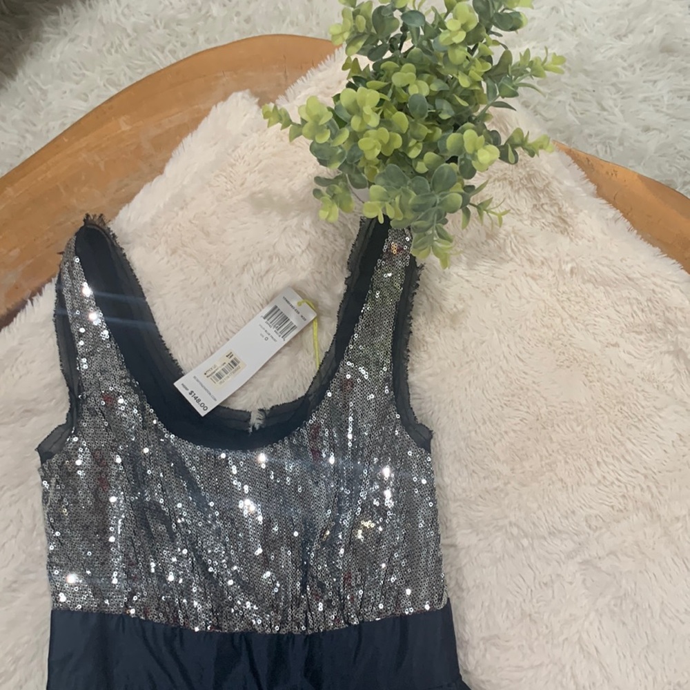 NWT BCBG Generation Blue Frost Cocktail Sequin Dress Women Size 0